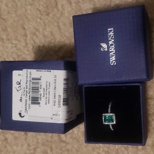 Swarovski Palace Rhodium Plated Czech White Crystal Ring size 11